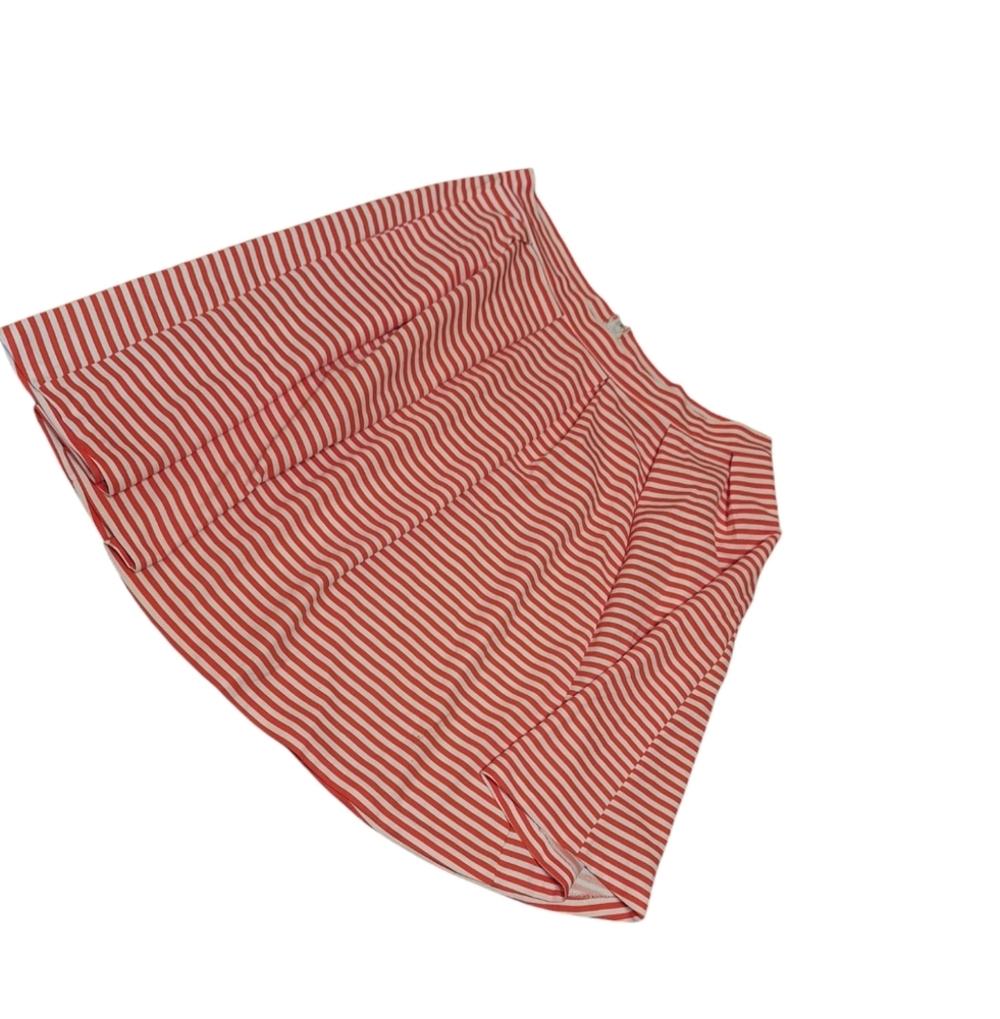 Ashley Stewart Plus Size 20 Orange & White Striped Whimsical Skirt Funky ARTSY